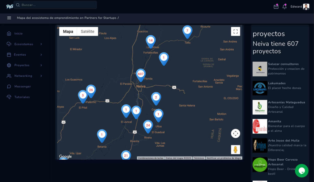 Imagen del mapa de ecosistema de emprendimiento e innovación
